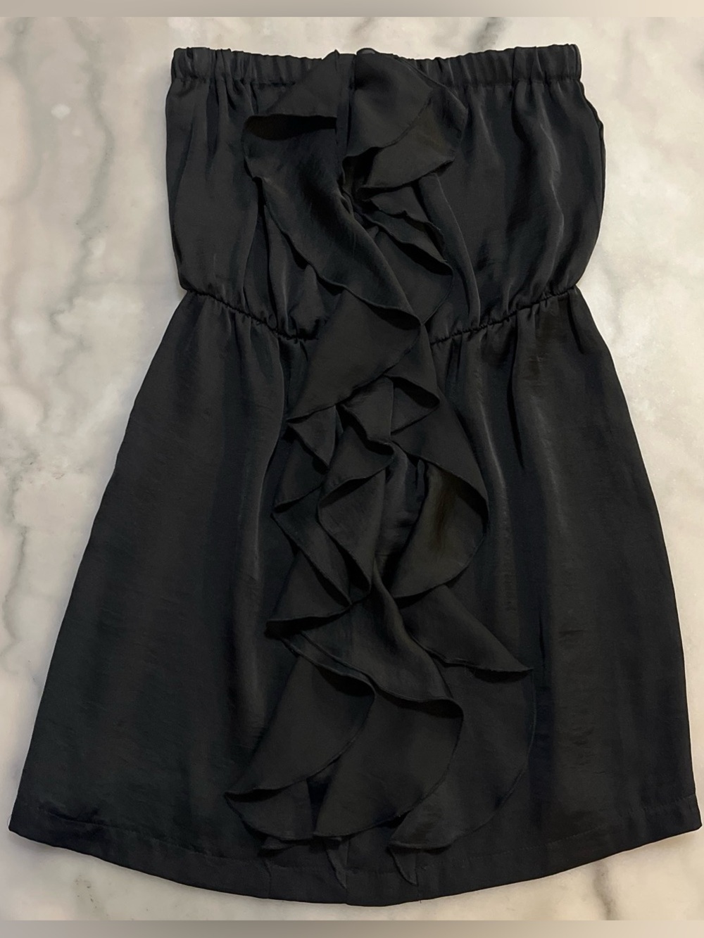 Black Ruffle Strapless Dress